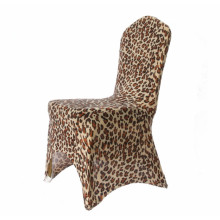 Cadeira de capa de cadeira de spandex estampada de leopardo para festa